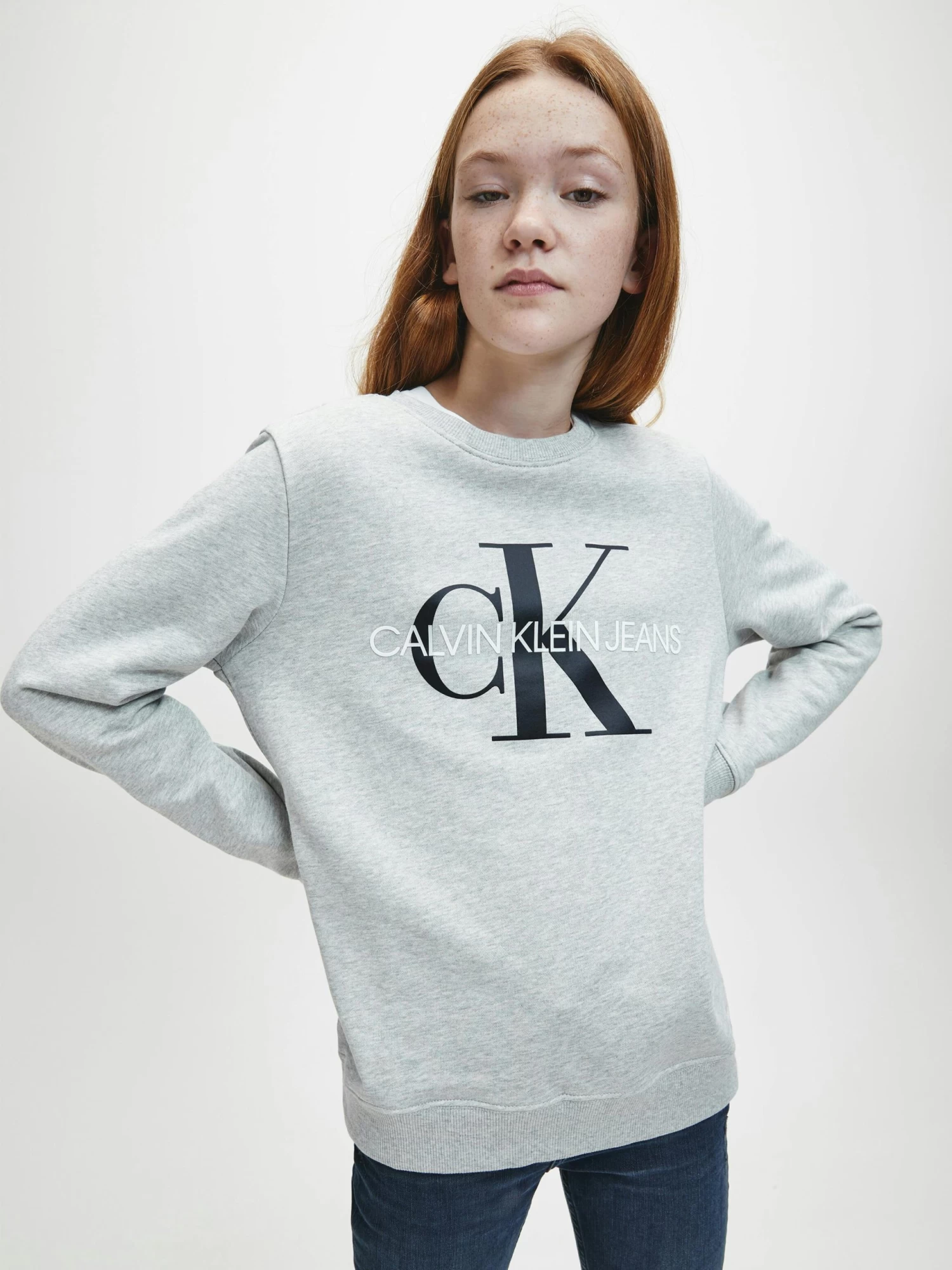 Calvin Klein Kids Unisex 4-7 Organic Cotton Logo Sweatshirt - Image 4