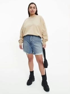 Calvin Klein Plus Size Denim Mom Shorts