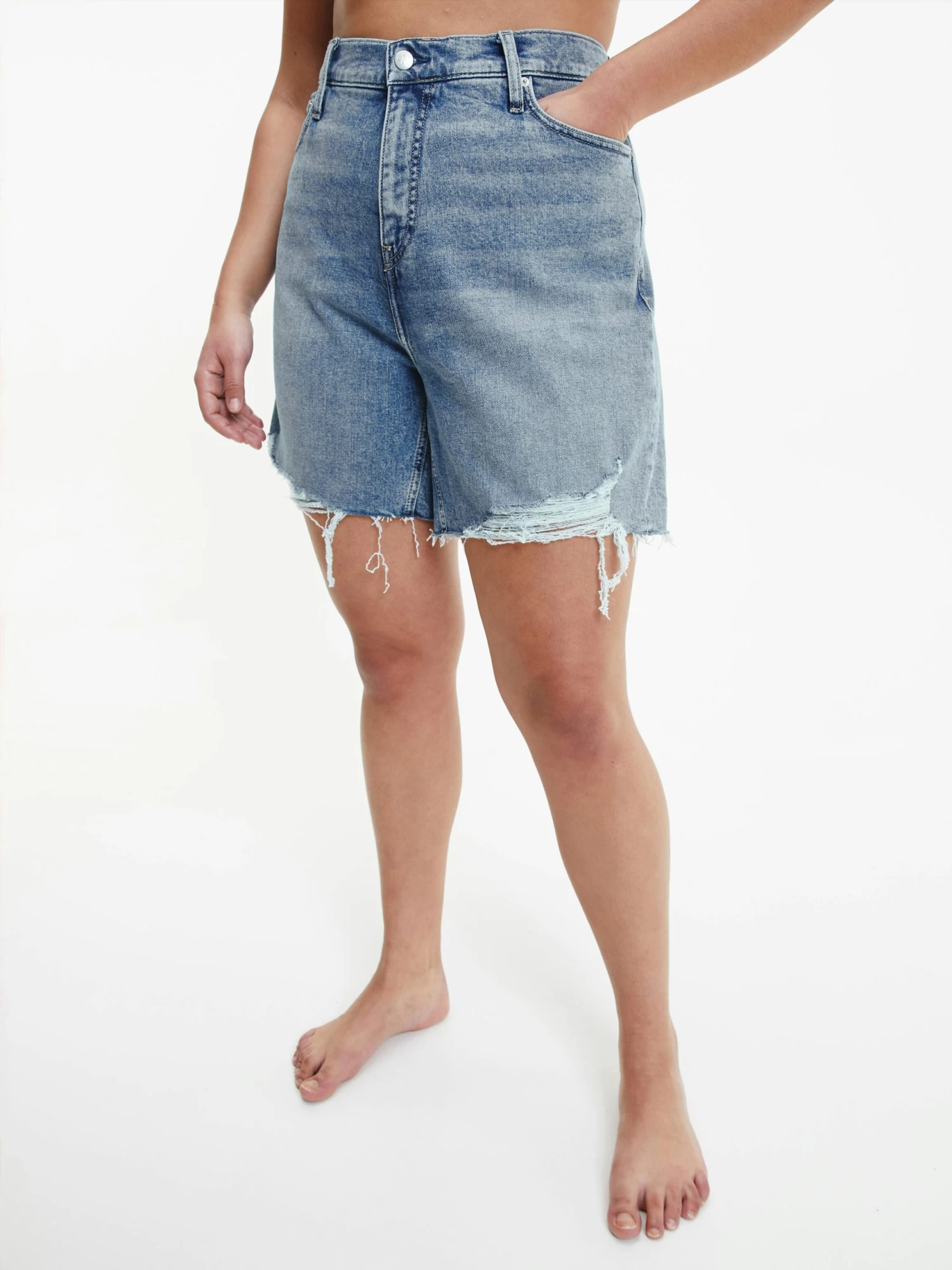 Calvin Klein Plus Size Denim Mom Shorts - Image 4