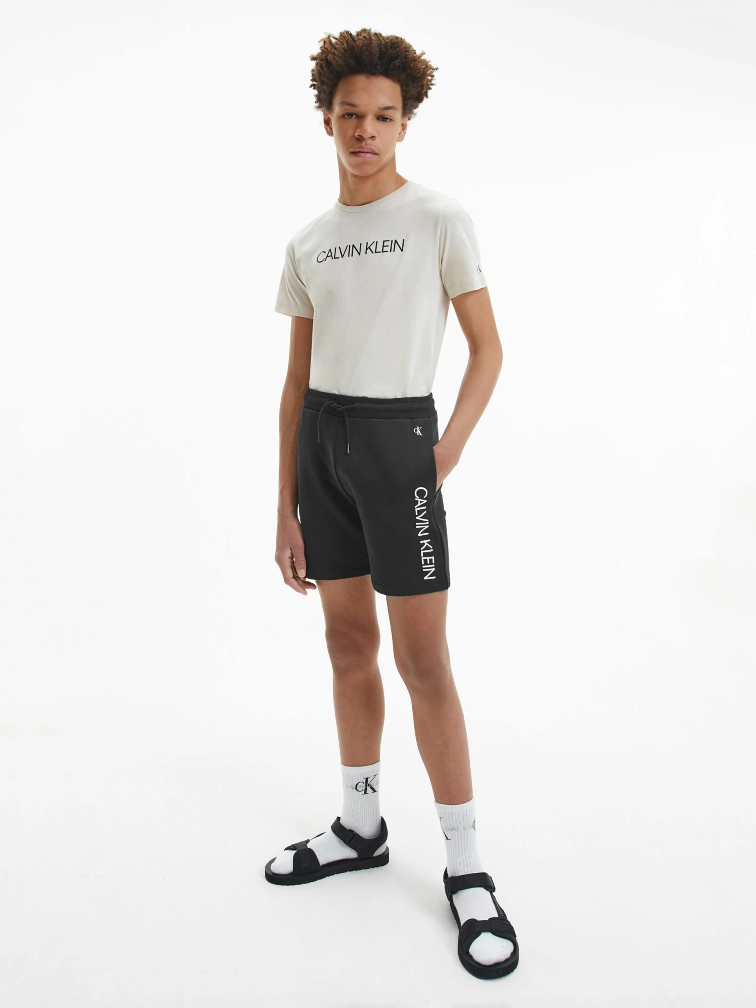 Calvin Klein Boys 8-16 Logo Jogger Shorts - Image 5