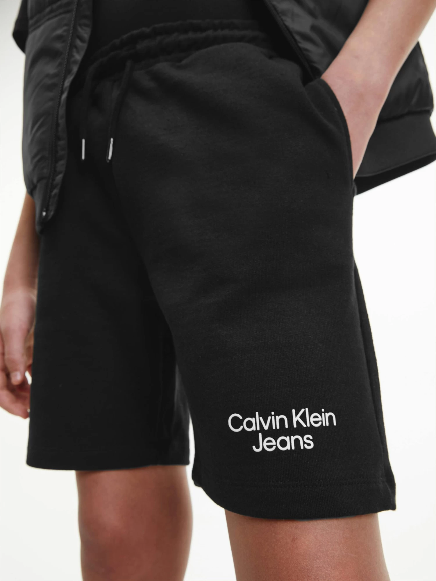 Calvin Klein Boys 4-7 Recycled Logo Jogger Shorts - Image 4
