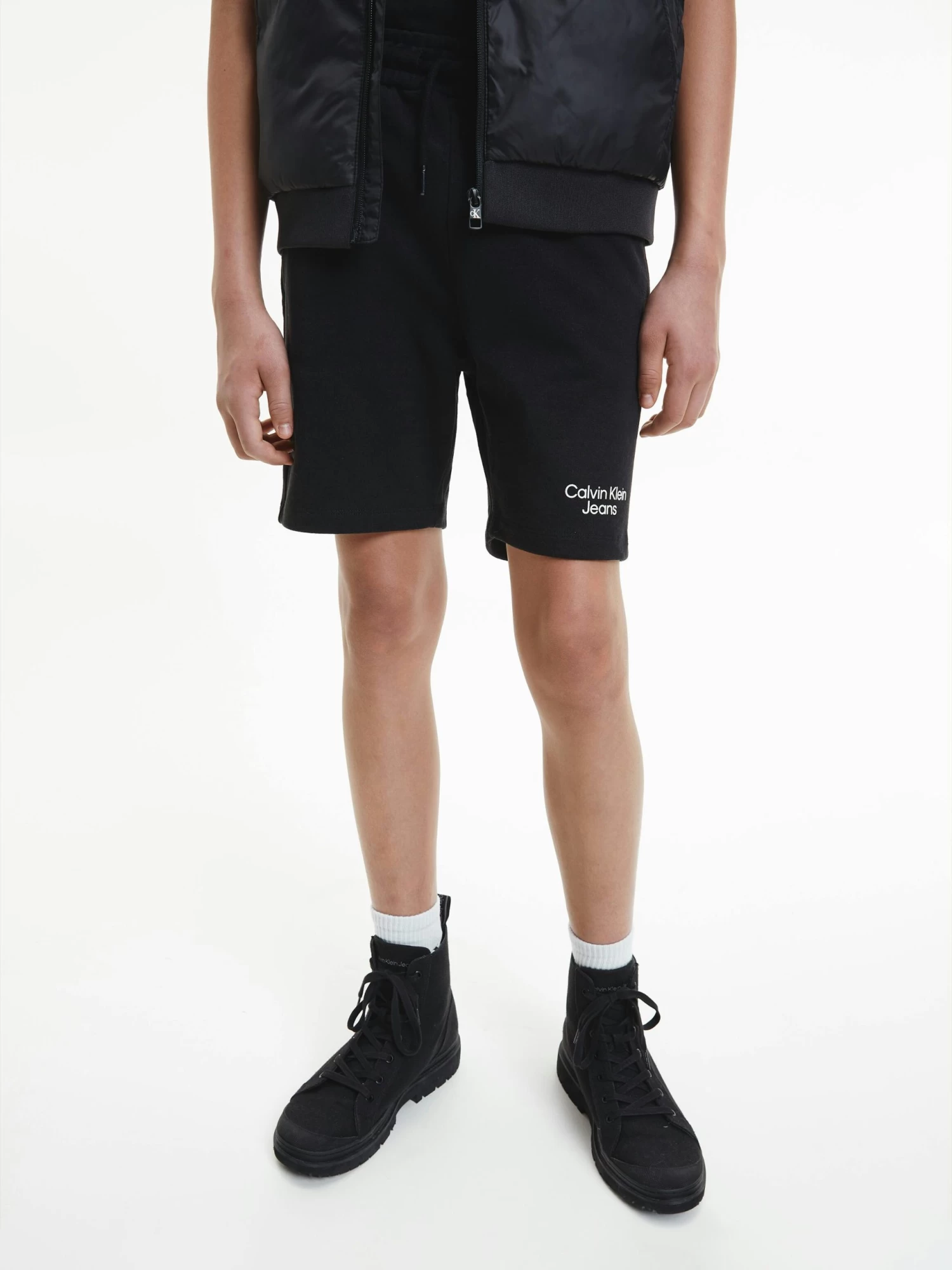 Calvin Klein Boys 4-7 Recycled Logo Jogger Shorts - Image 5