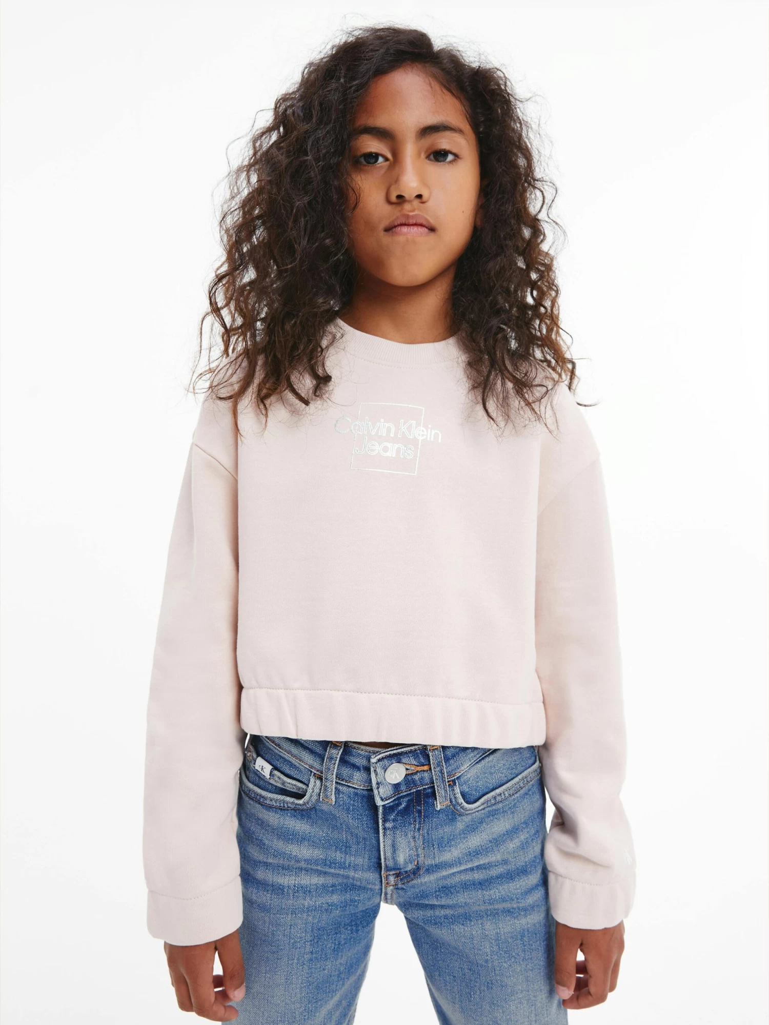 Calvin Klein Girls 8-16 Cropped Sweatshirt - Image 7