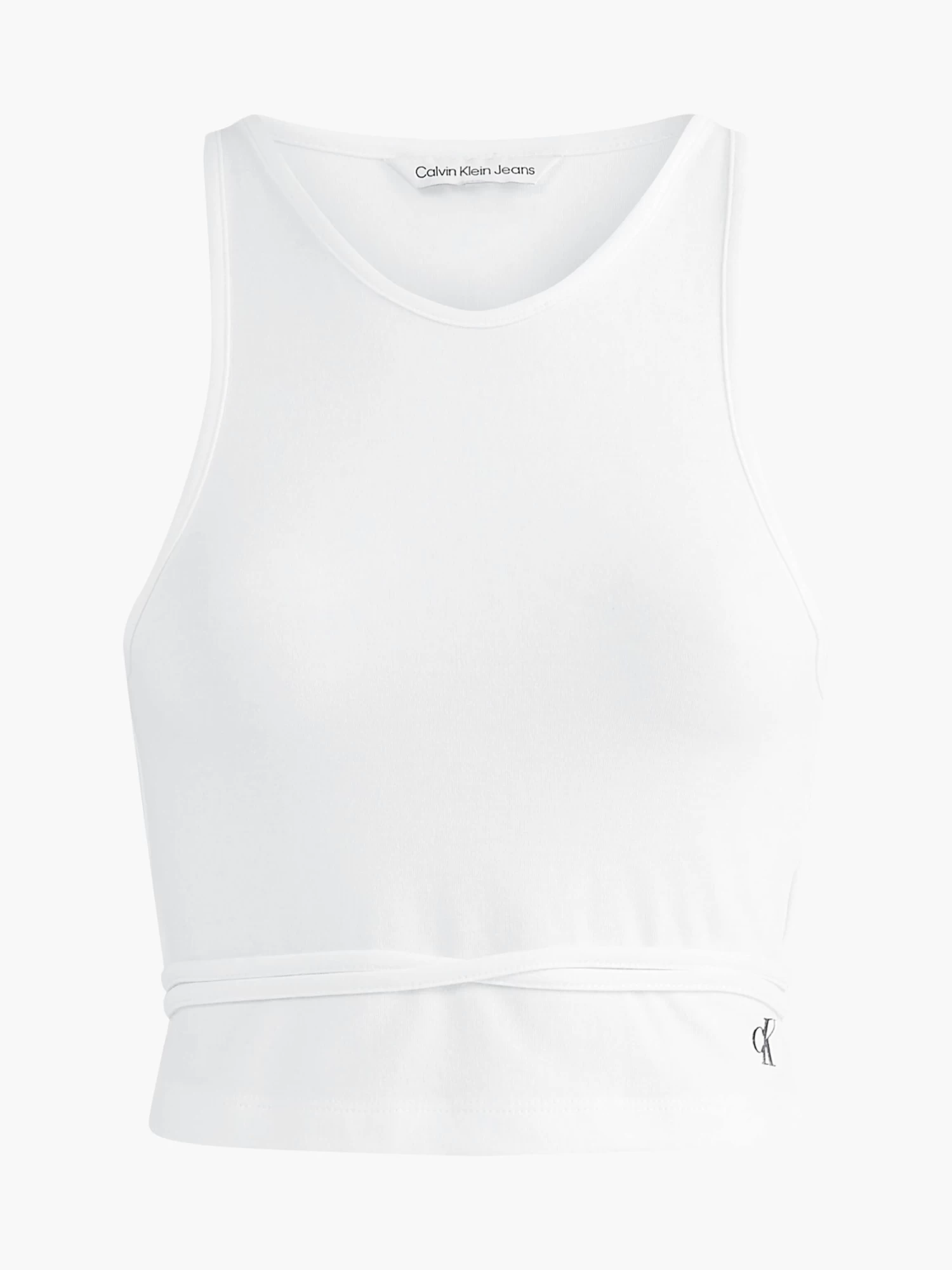 Calvin Klein Cropped Tie Waist Tank Top - Image 5