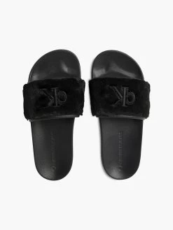 Calvin Klein Faux Fur Slides