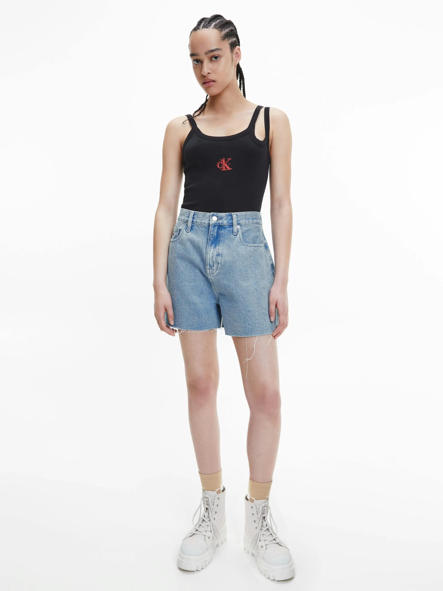 Calvin Klein CK One High Rise Relaxed Denim Shorts - Image 5