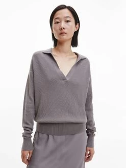 Calvin Klein Ribbed V-Neck Jumper