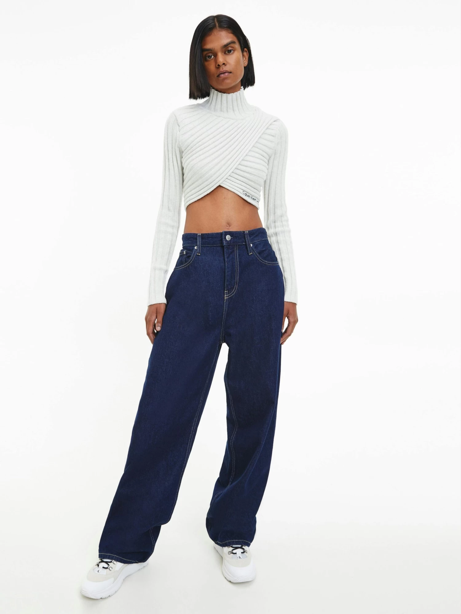 Calvin Klein Wool Knit Wrap Top - Image 4