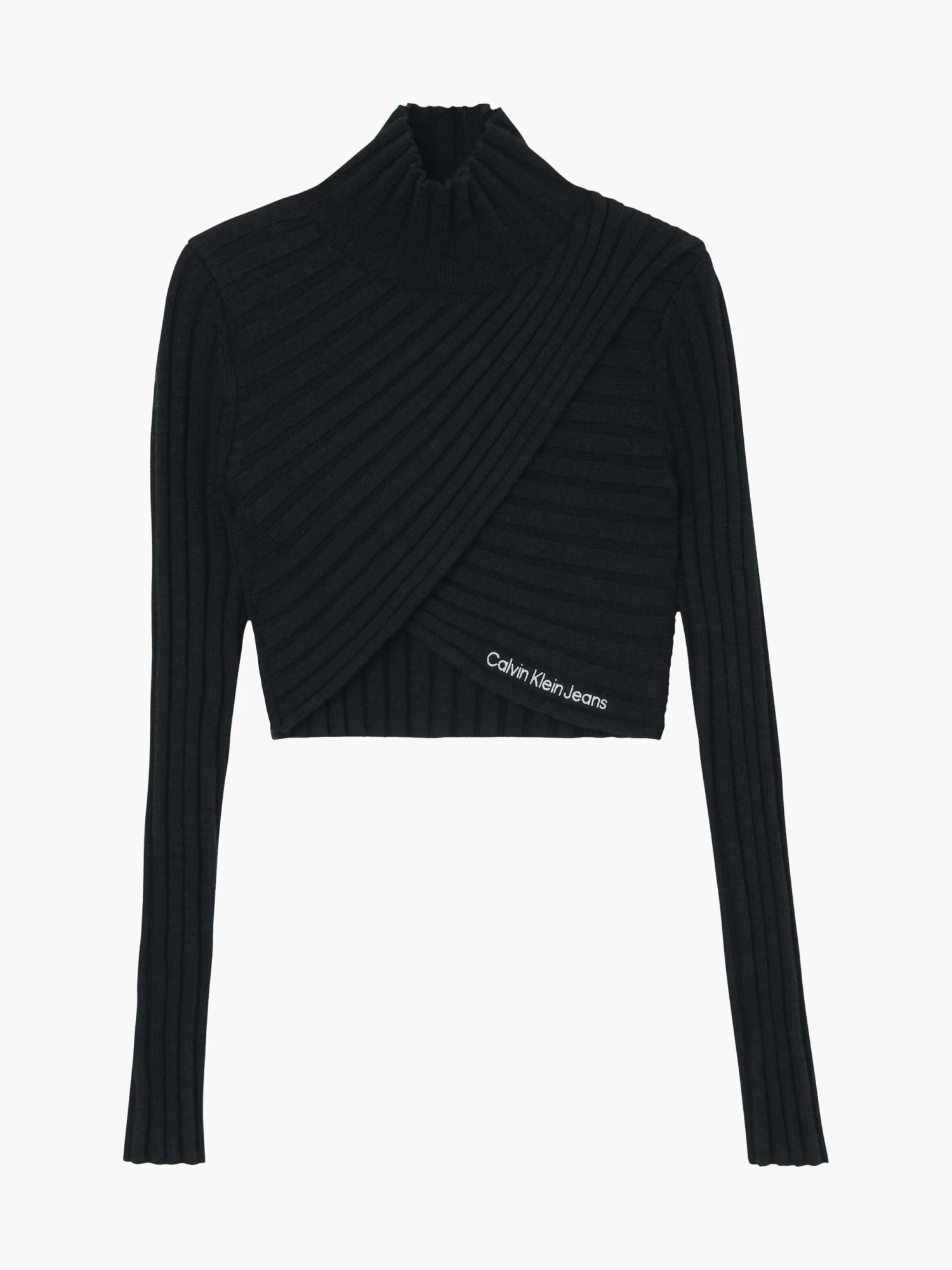 Calvin Klein Wool Knit Wrap Top - Image 5