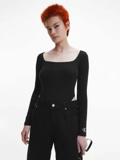 Calvin Klein Ribbed Long Sleeve Bodysuit