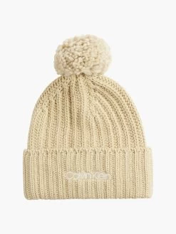 Calvin Klein Cotton Blend Pom-Pom Beanie