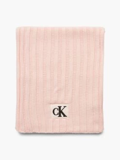 Calvin Klein Kids Unisex 8-16 Monogram Logo Ribbed Scarf
