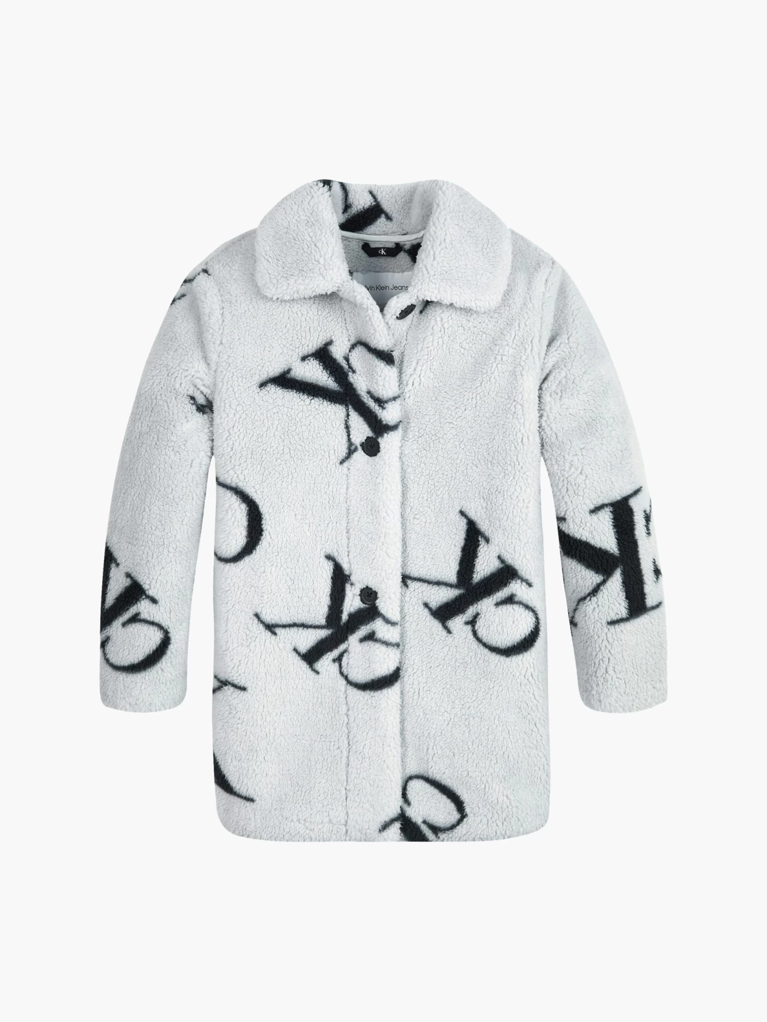 Calvin Klein Girls 8-16 Monogram Logo Print Teddy Coat