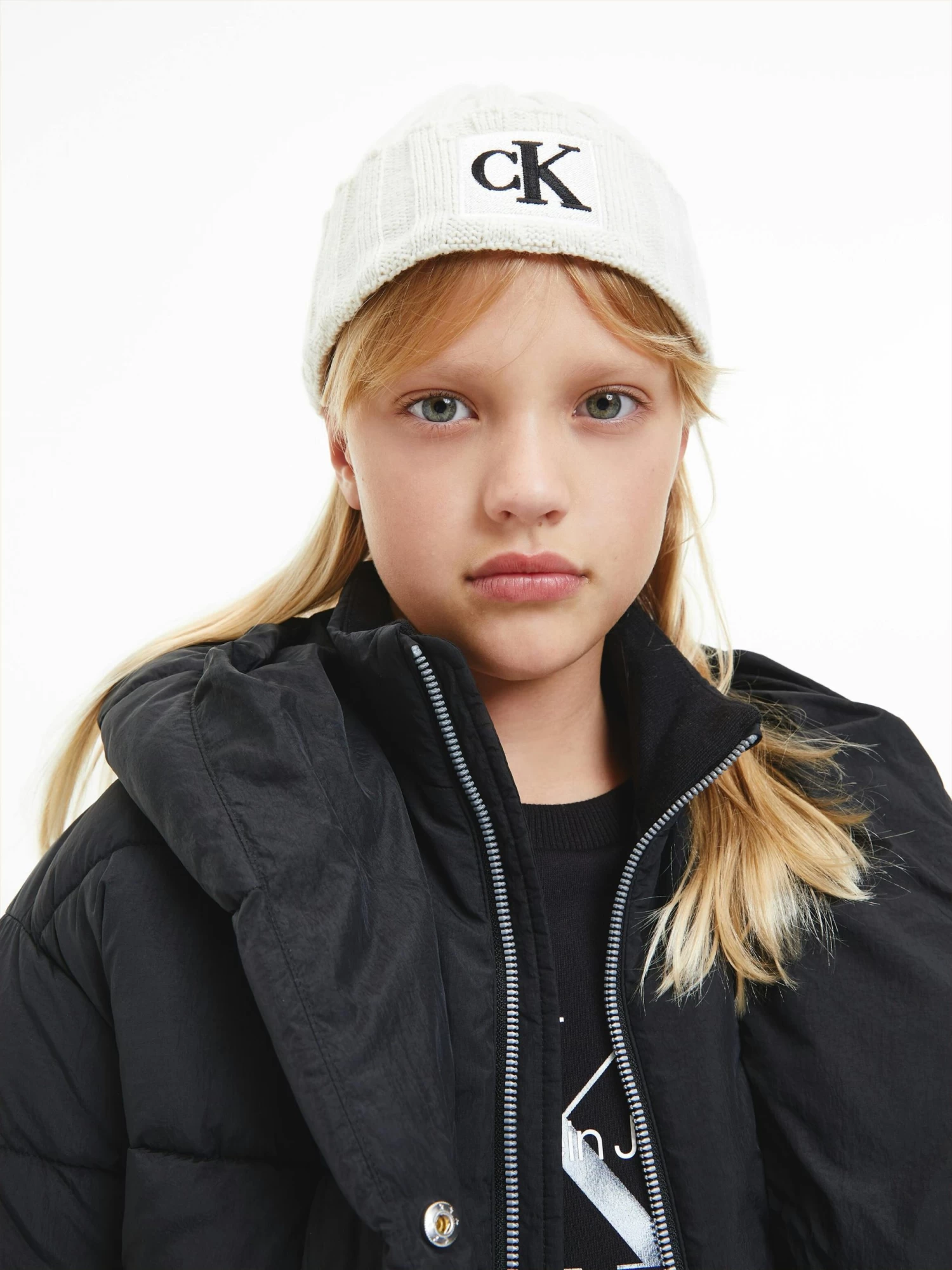 Calvin Klein Kids Unisex 8-16 Monogram Logo Ribbed Beanie - Image 2