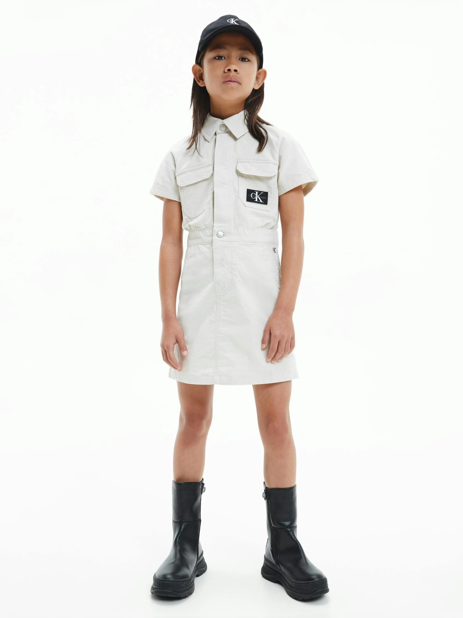 Calvin Klein Girls 4-7 Corduroy Shirt Dress - Image 5