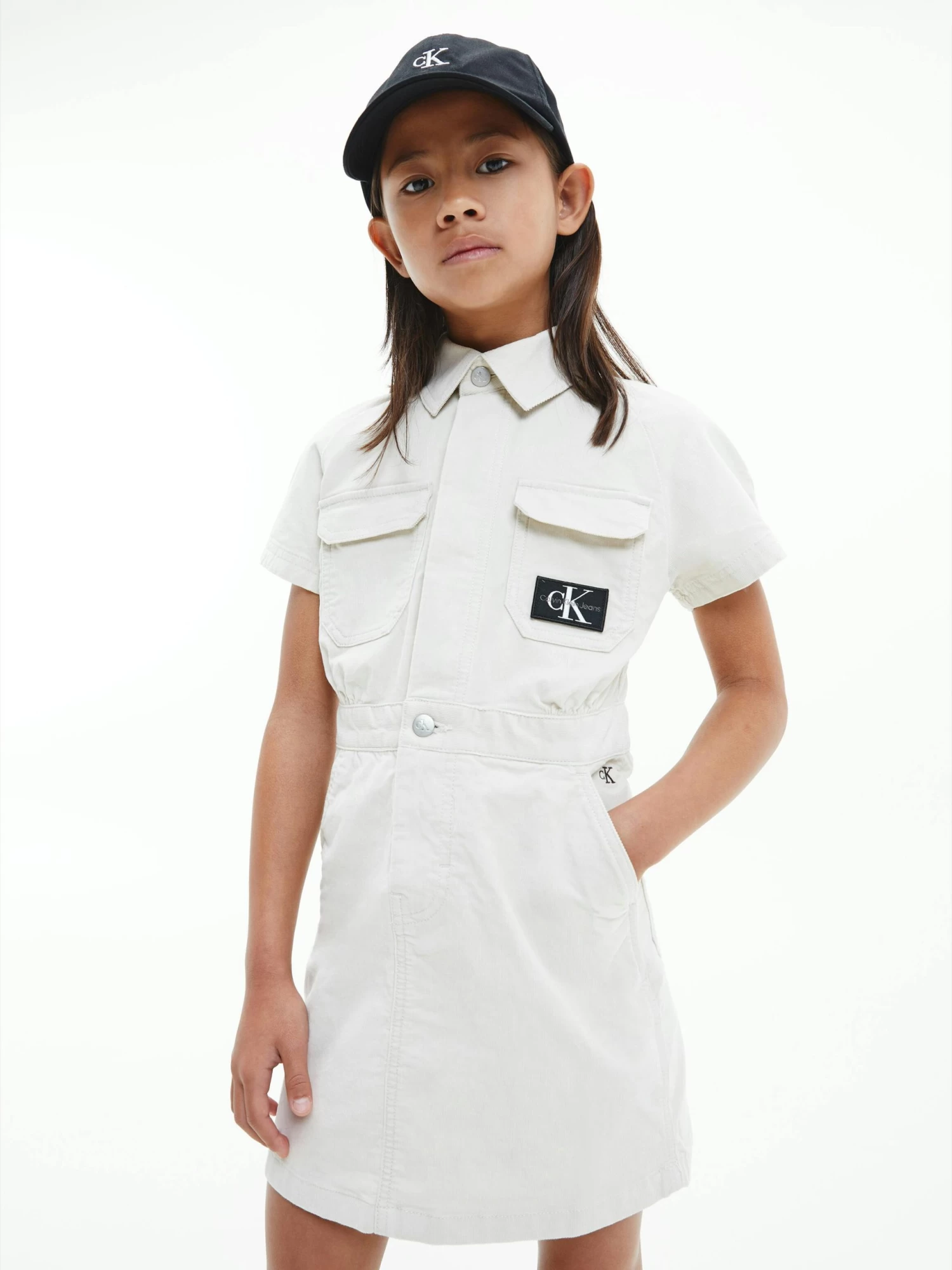 Calvin Klein Girls 4-7 Corduroy Shirt Dress - Image 2