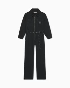 Calvin Klein Girls 8-16 Denim Long Sleeve Jumpsuit