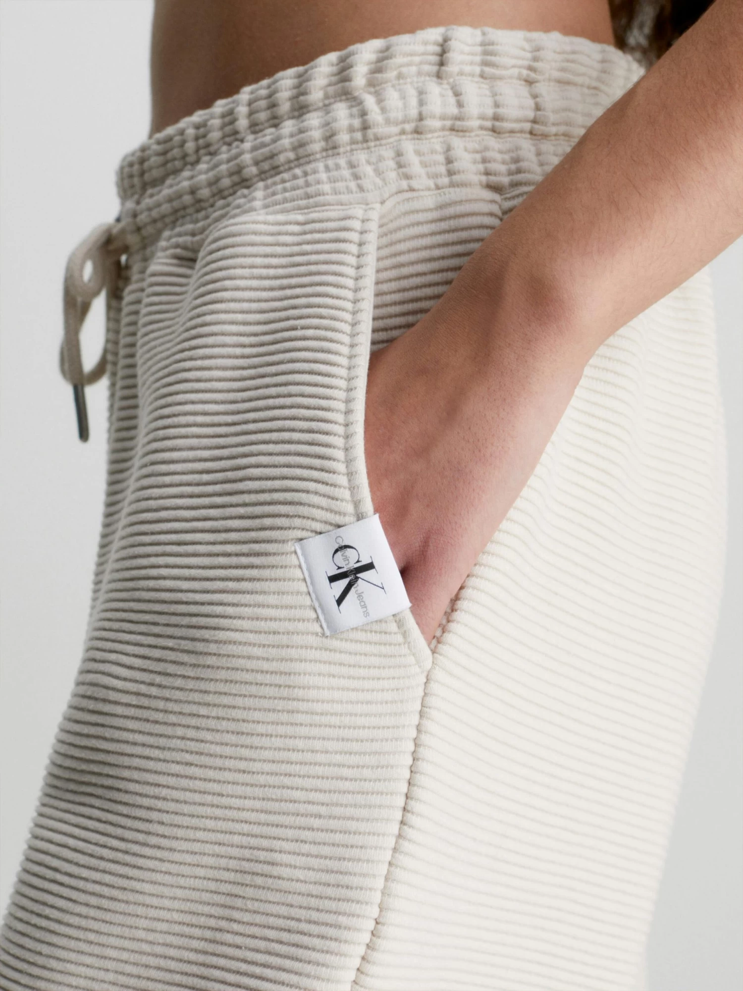 Calvin Klein Relaxed Ribbed Ottoman Joggers - Image 3