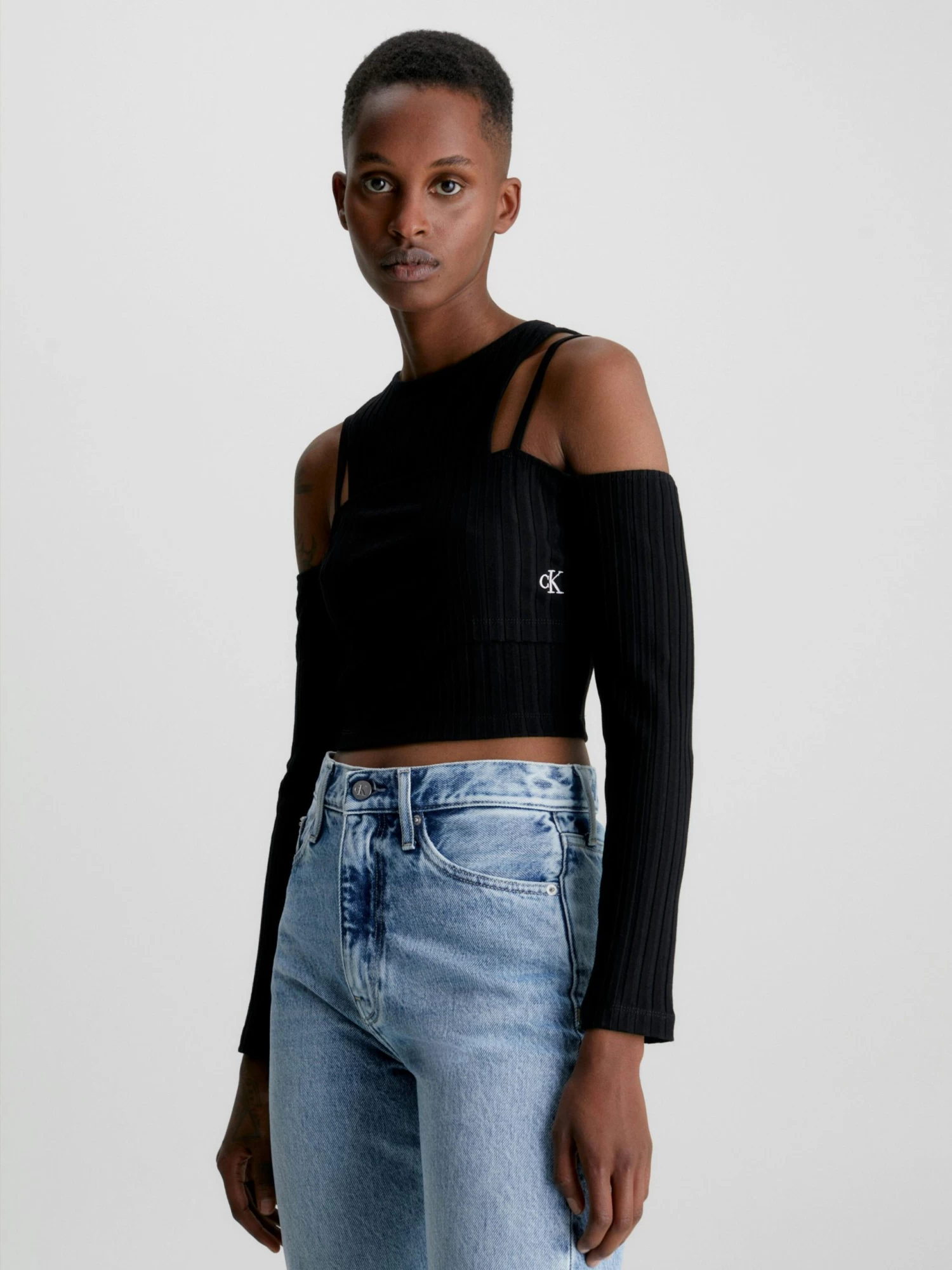 Calvin Klein Double Layer Cut Out Top