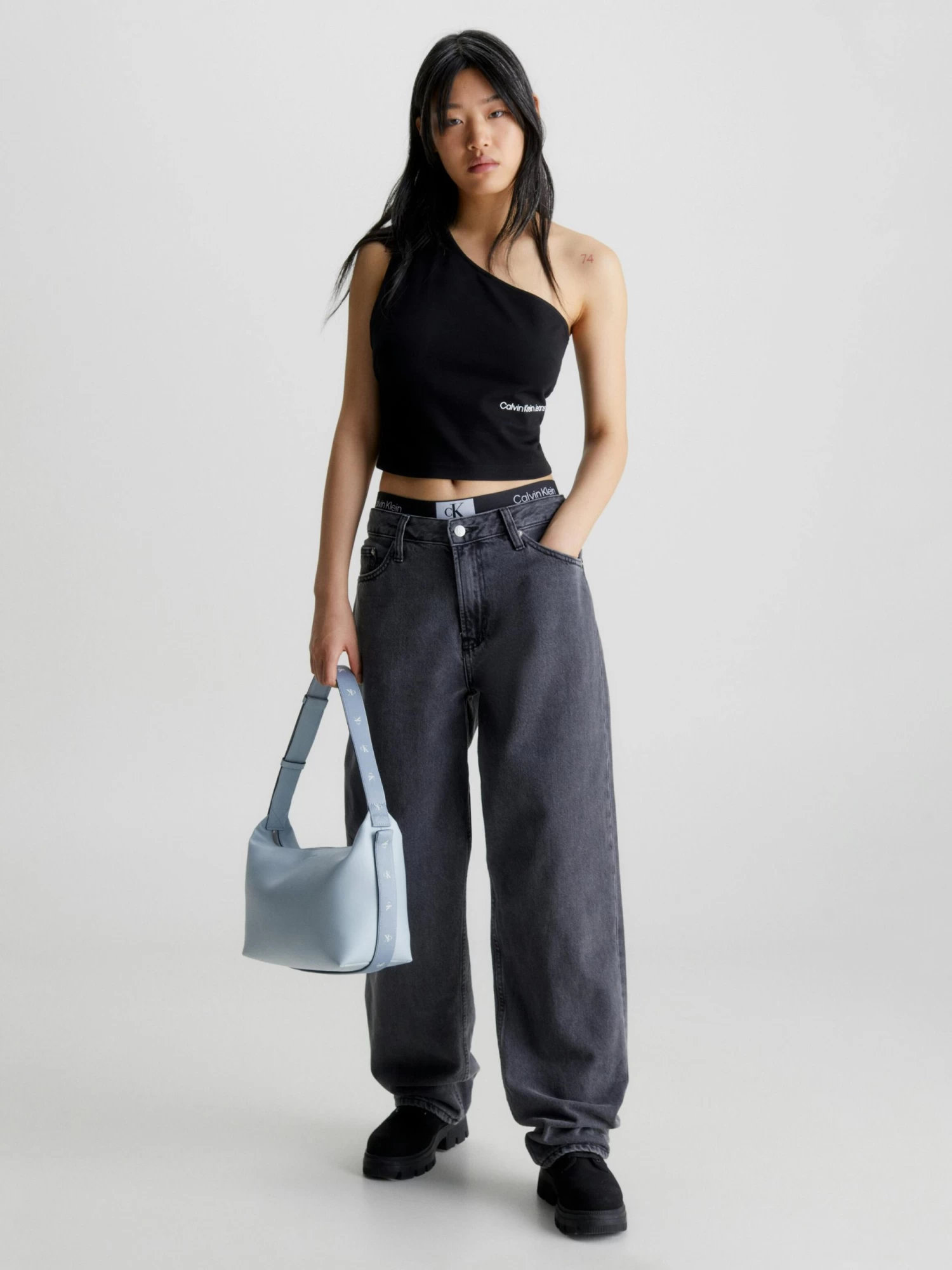 Calvin Klein Milano Jersey One-Shoulder Top - Image 4