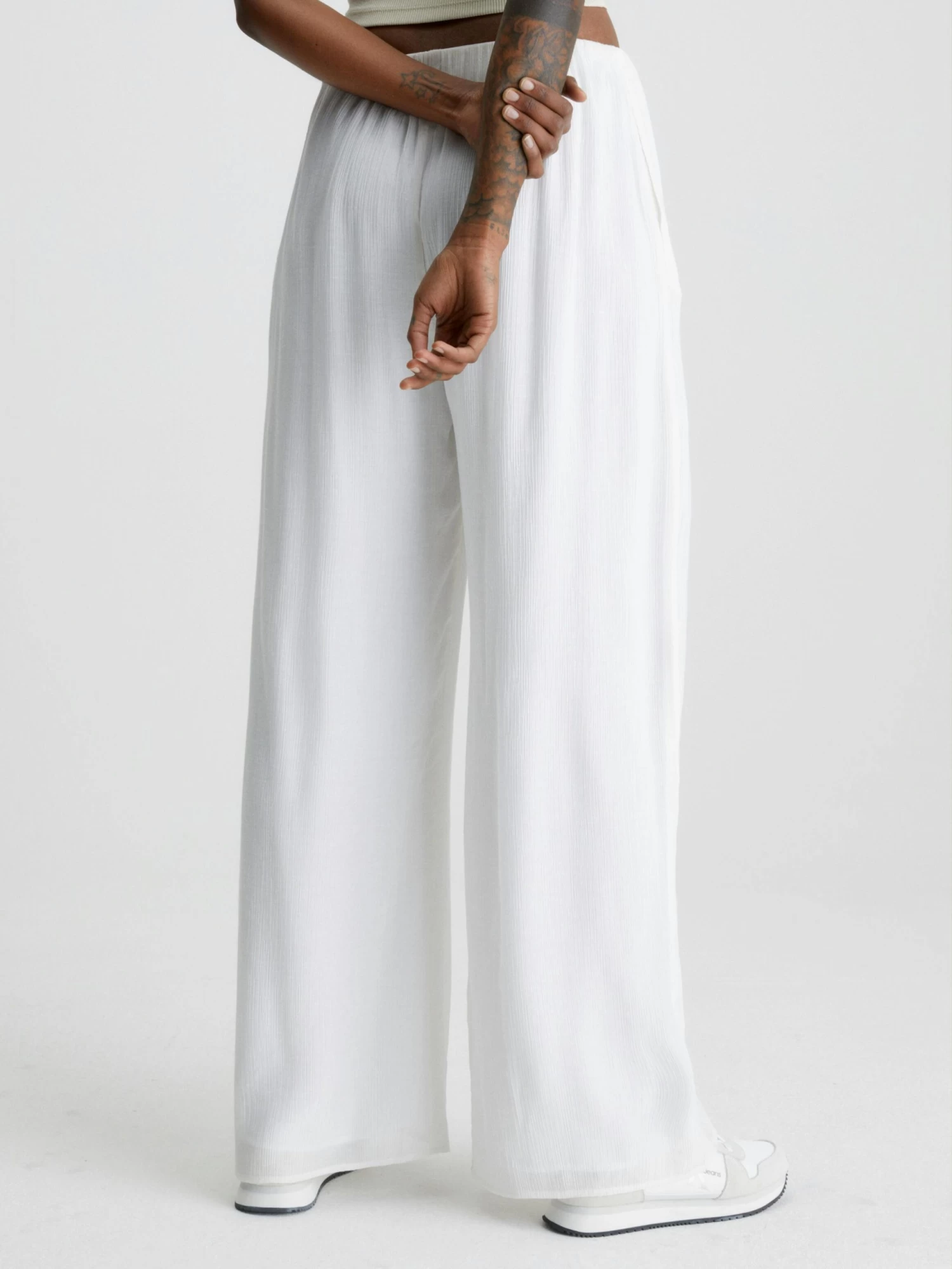 Calvin Klein Crinkle Rayon Wide Leg Trousers - Image 2