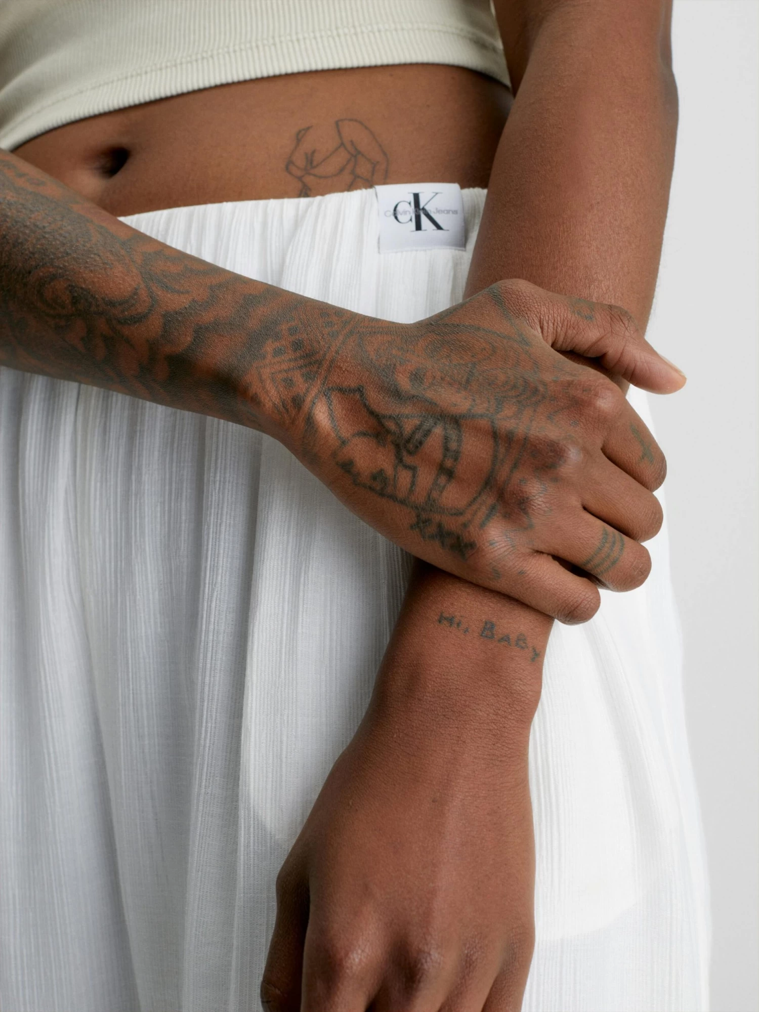 Calvin Klein Crinkle Rayon Wide Leg Trousers - Image 3