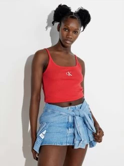 Calvin Klein Pride Monogram Logo Ribbed Tank Top