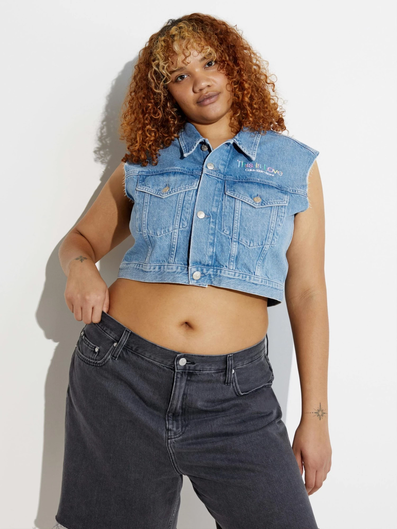Calvin Klein Pride Cropped 90s Denim Vest
