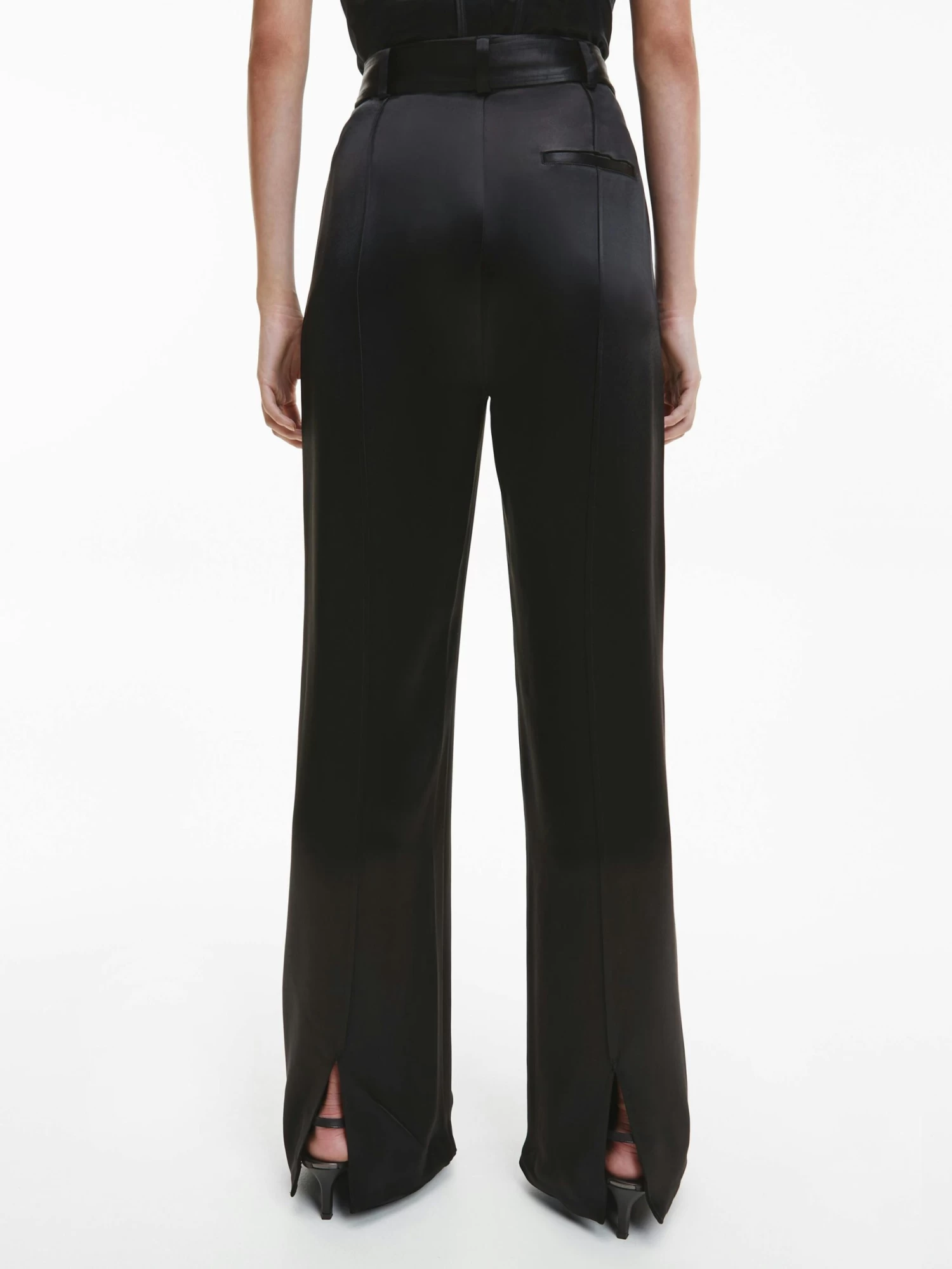 Calvin Klein Wide Leg Satin Trousers - Image 2