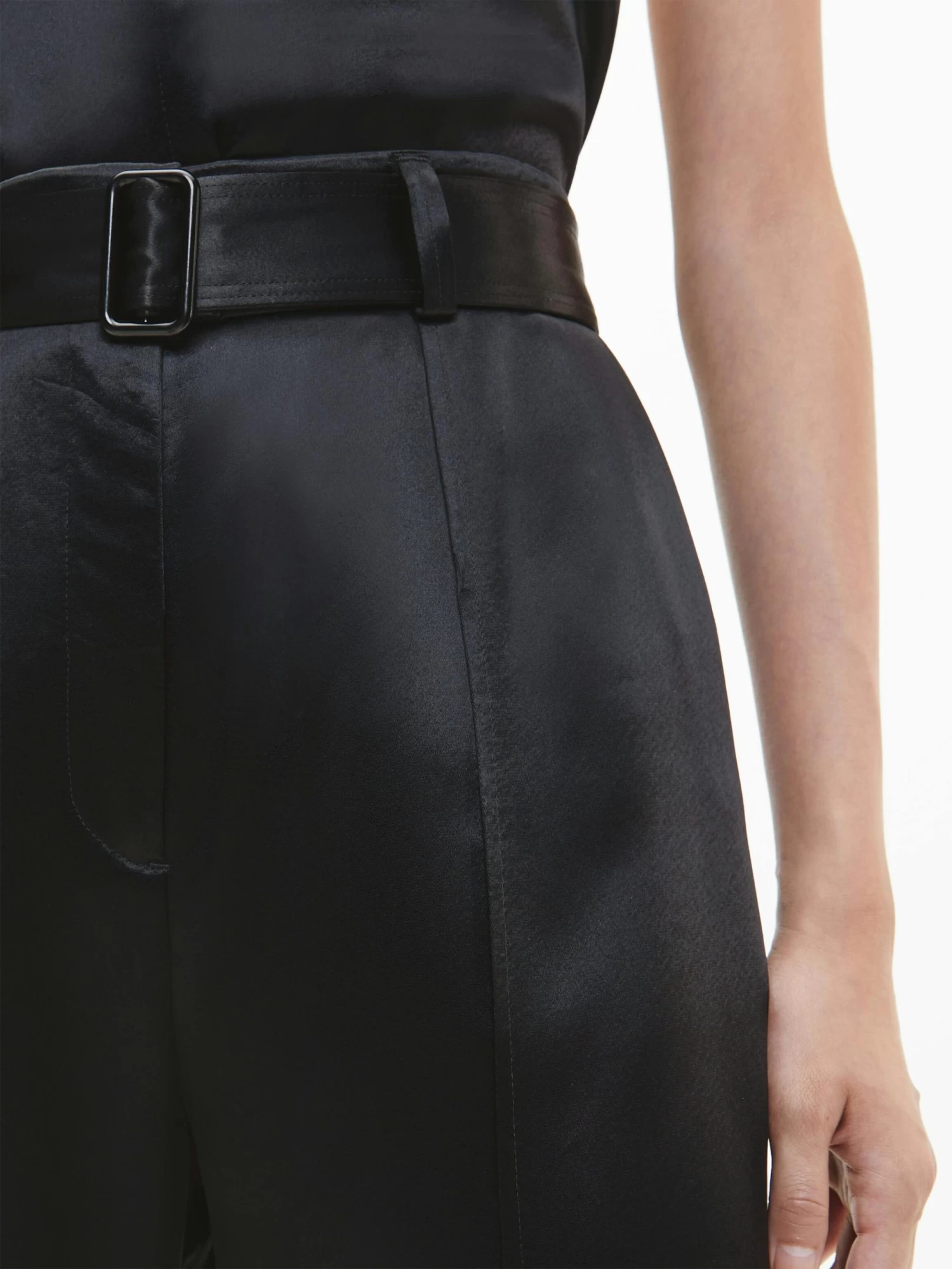 Calvin Klein Wide Leg Satin Trousers - Image 3