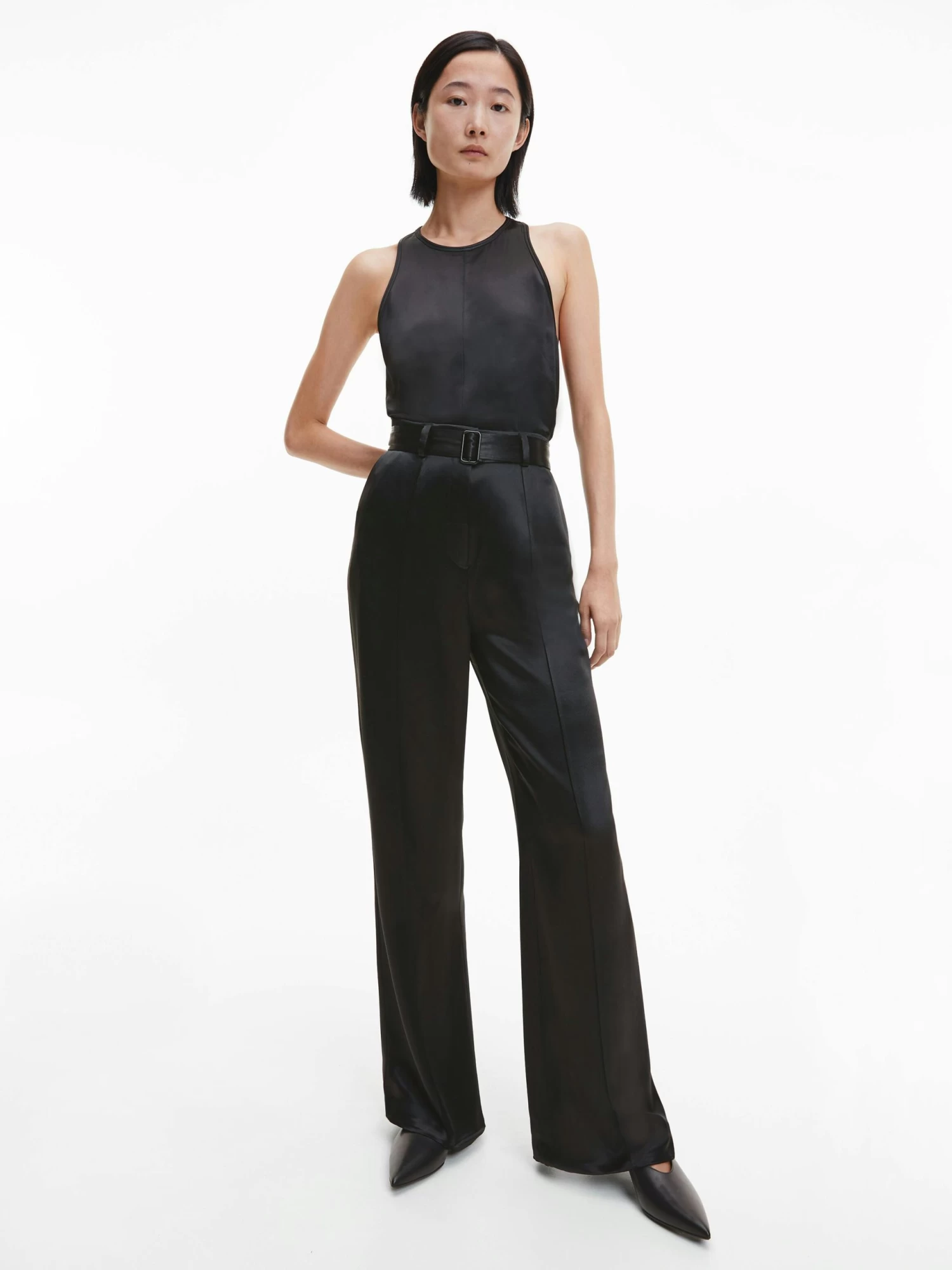 Calvin Klein Wide Leg Satin Trousers - Image 4