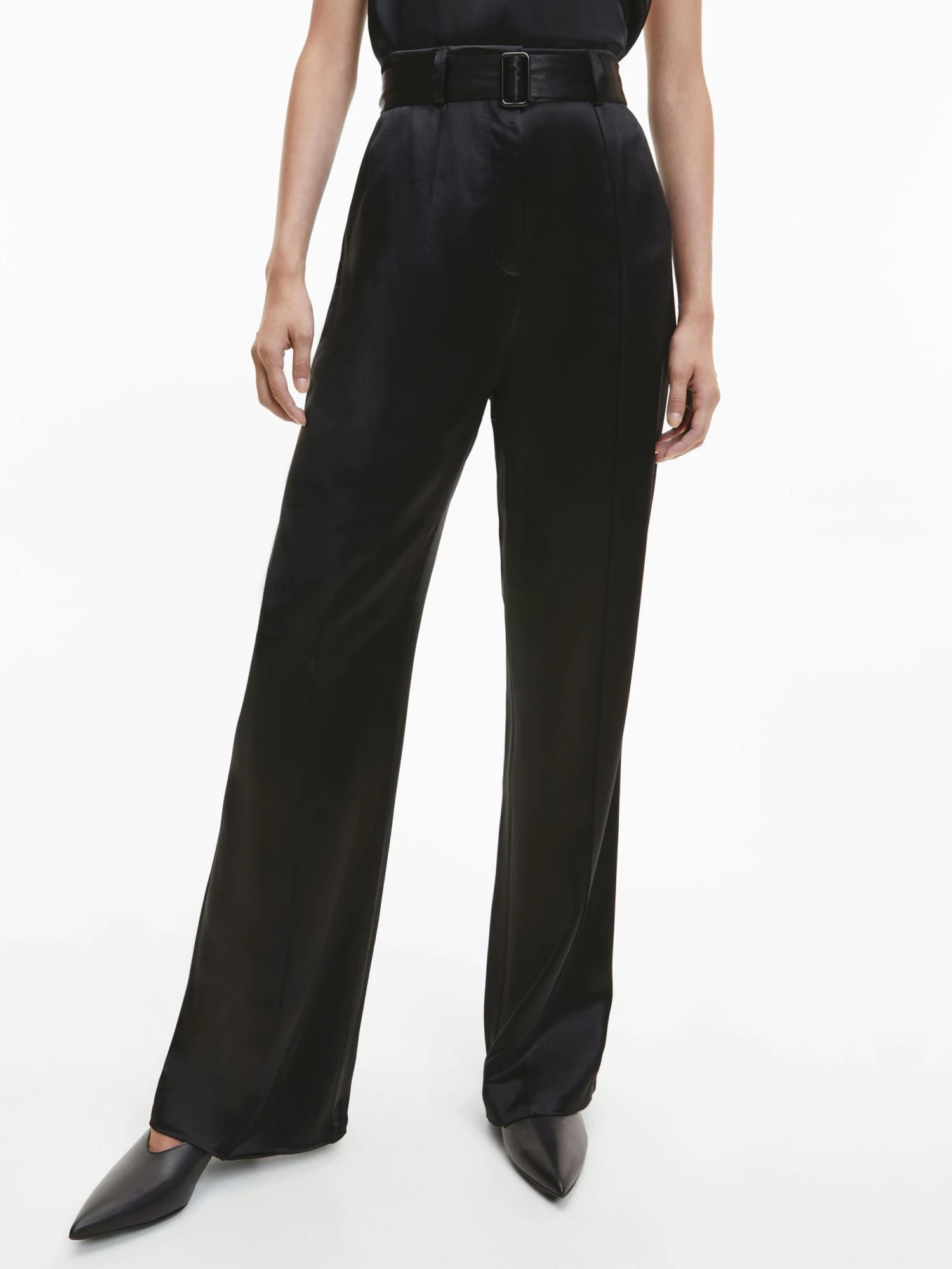 Calvin Klein Wide Leg Satin Trousers