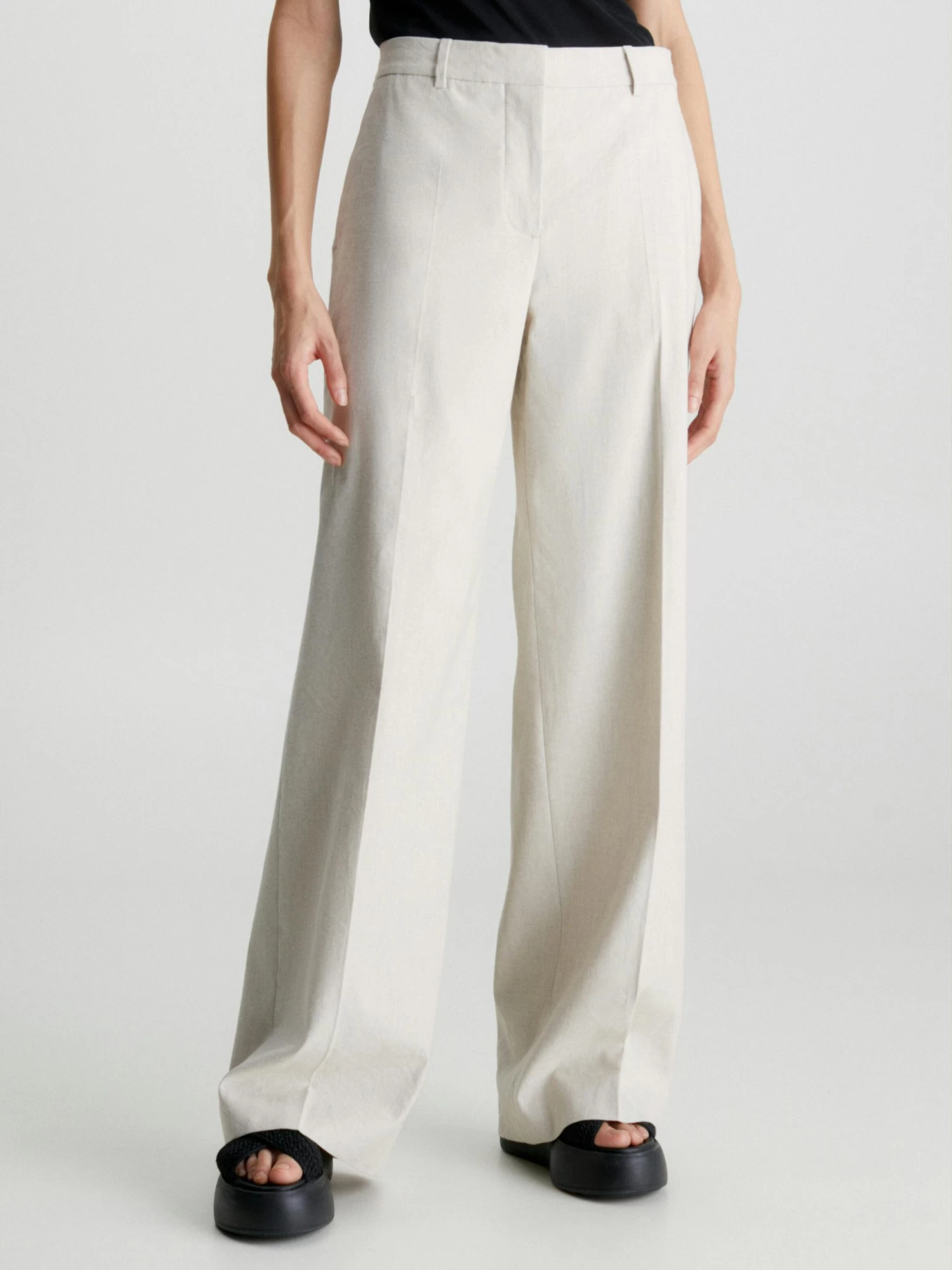Calvin Klein Linen Wide Leg Trousers