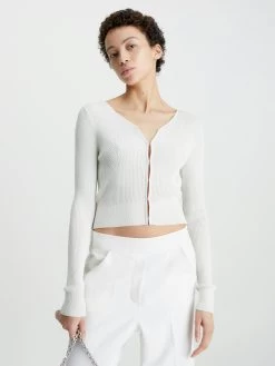 Calvin Klein Slim Ribbed Cardigan Jumper