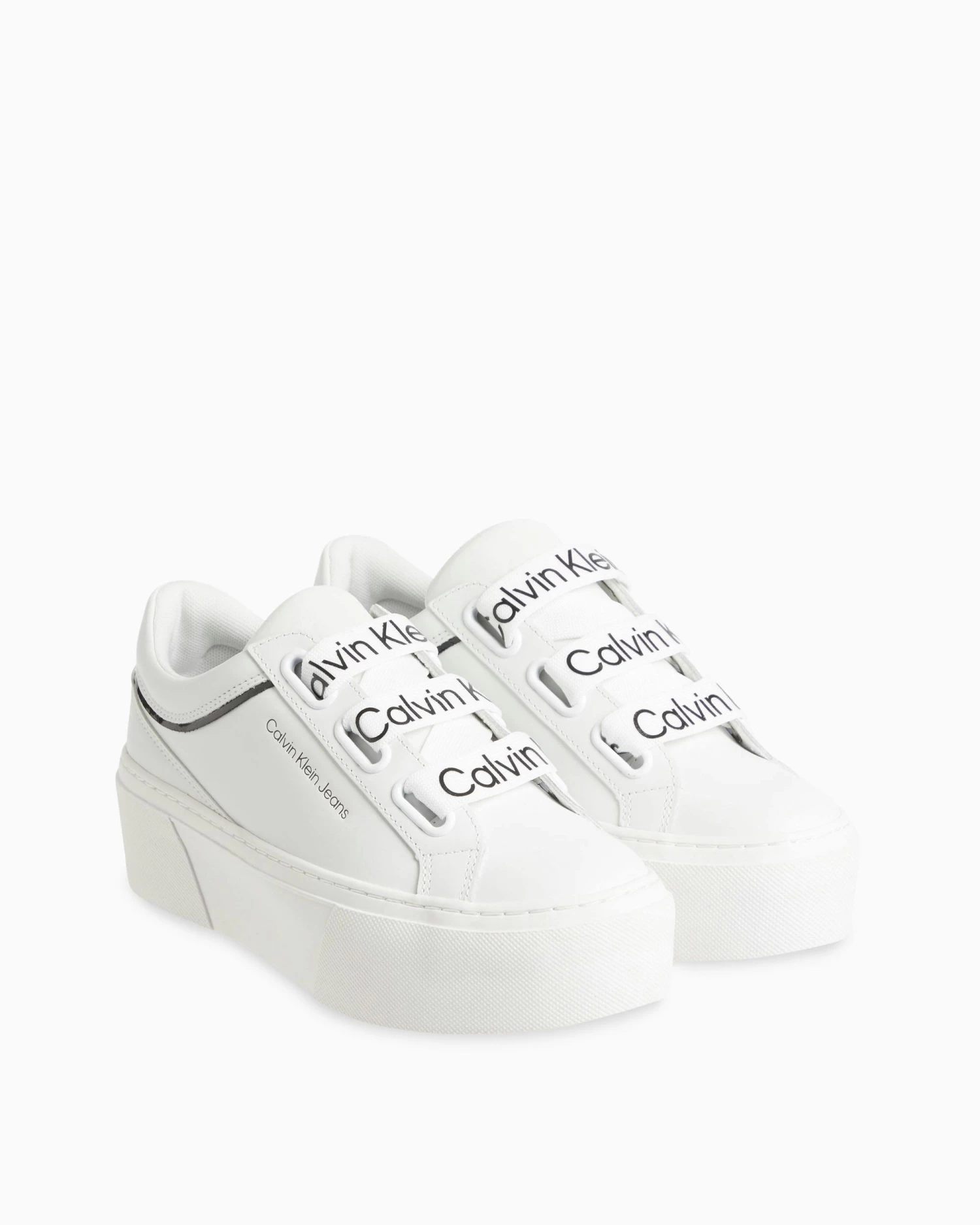 Calvin Klein Leather Low Top Lace Up Sneakers - Image 2