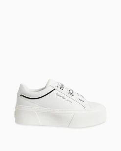 Calvin Klein Leather Low Top Lace Up Sneakers