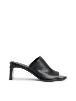 Calvin Klein Leather Heeled Mule Sandals