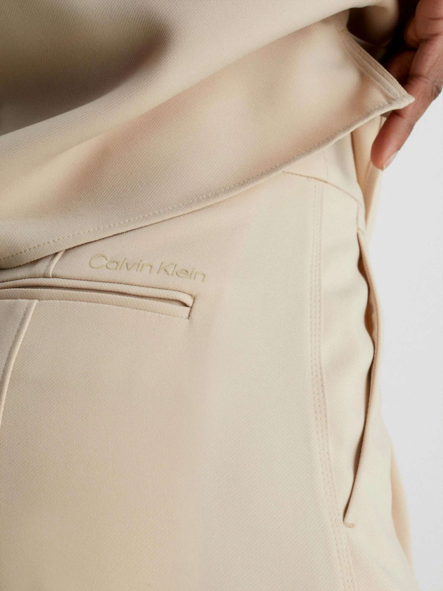 Calvin Klein Wide Leg Twill Trousers - Image 3