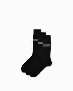 Calvin Klein 3 Pack Bamboo Blend Logo Crew Socks