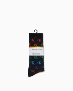 Calvin Klein 2 Pack Pride Monogram Logo Crew Socks