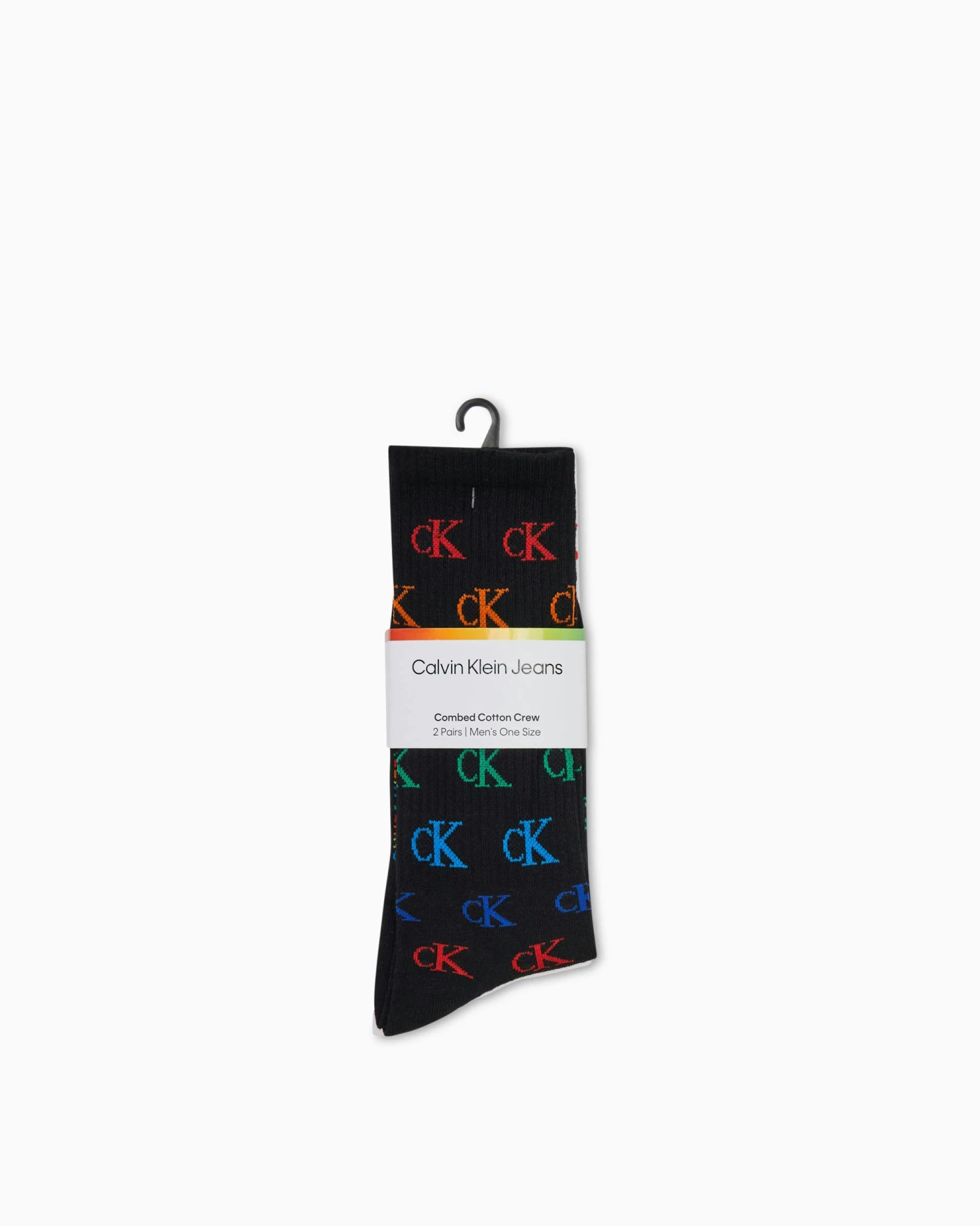 Calvin Klein 2 Pack Pride Monogram Logo Crew Socks