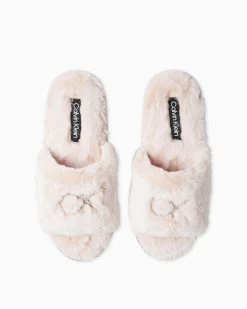 Calvin Klein Faux Fur Slippers