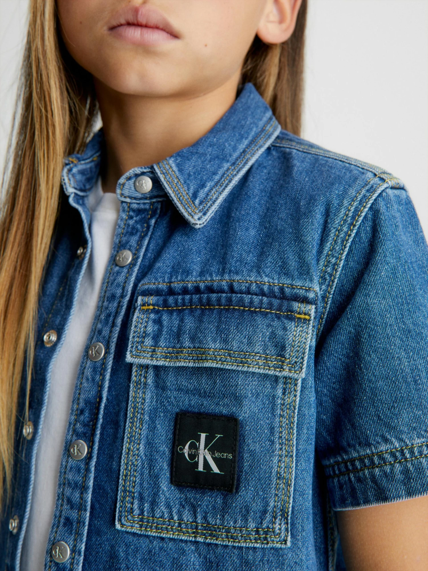 Calvin Klein Boys 3-7 Denim Overshirt - Image 4