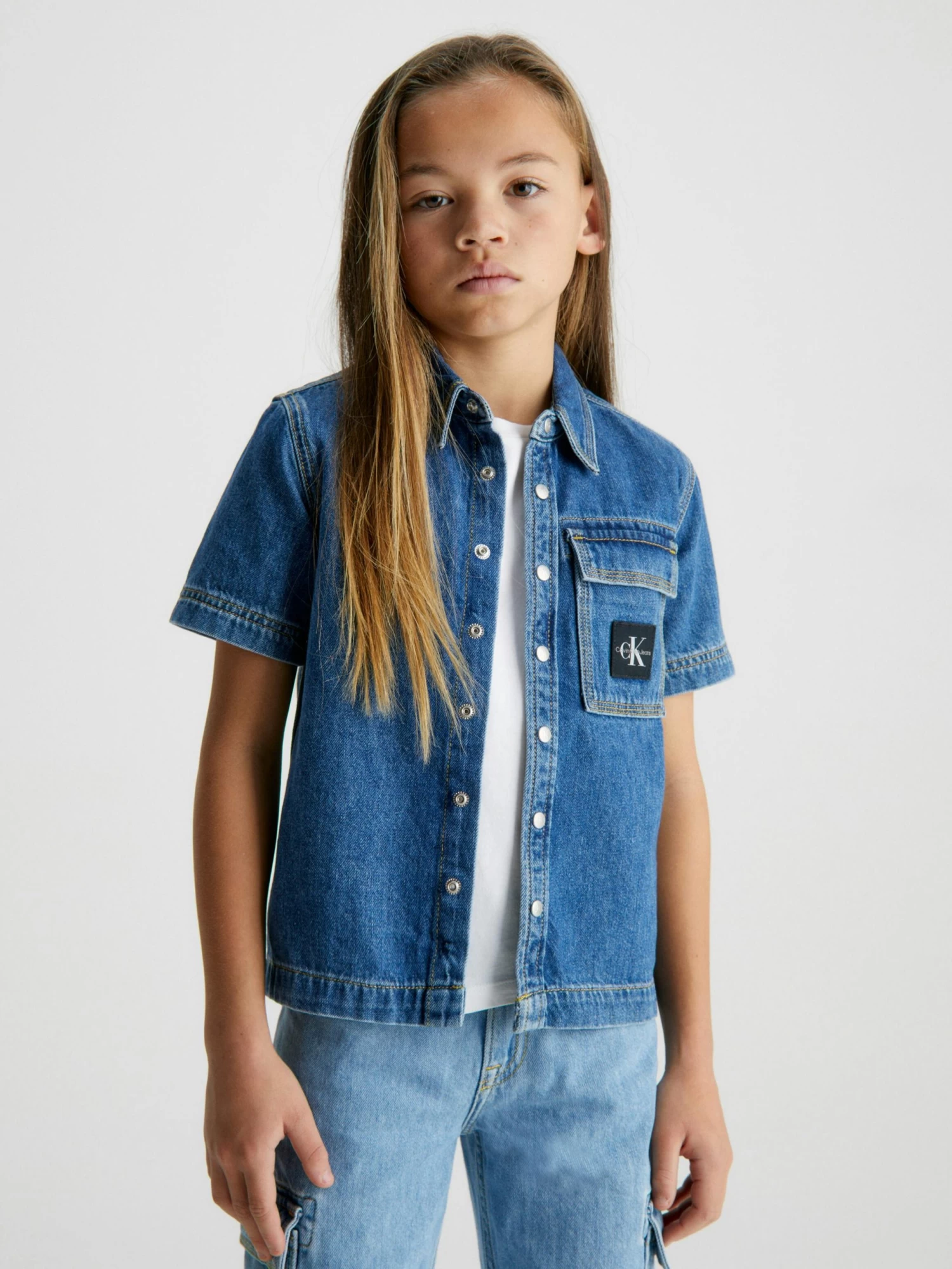 Calvin Klein Boys 3-7 Denim Overshirt - Image 2