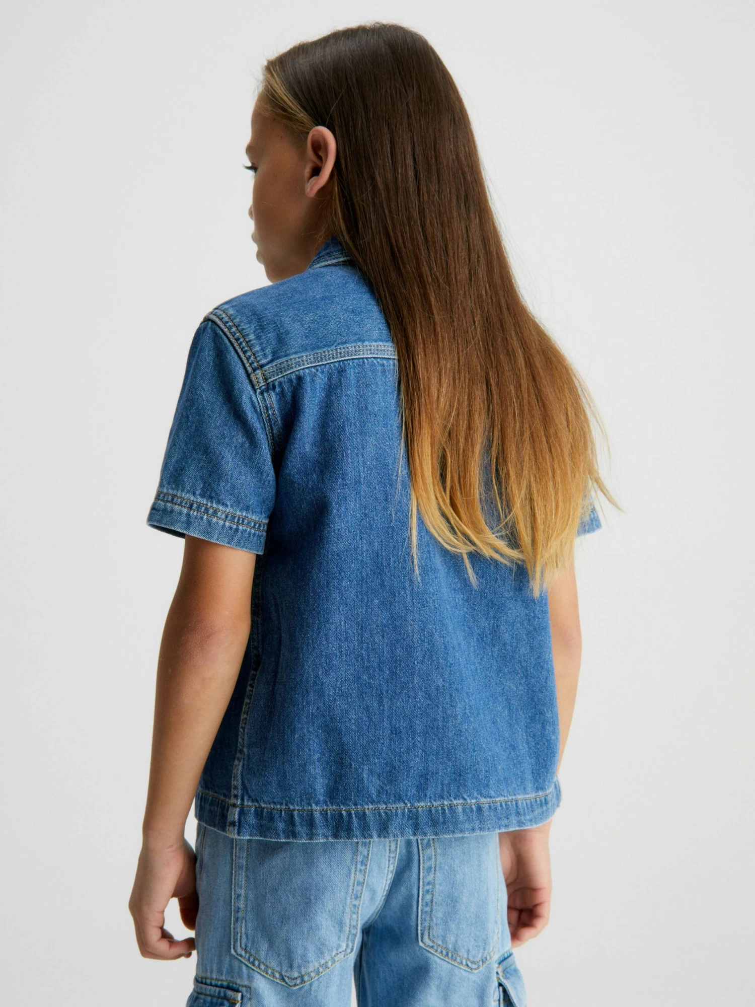 Calvin Klein Boys 8-16 Denim Overshirt - Image 3