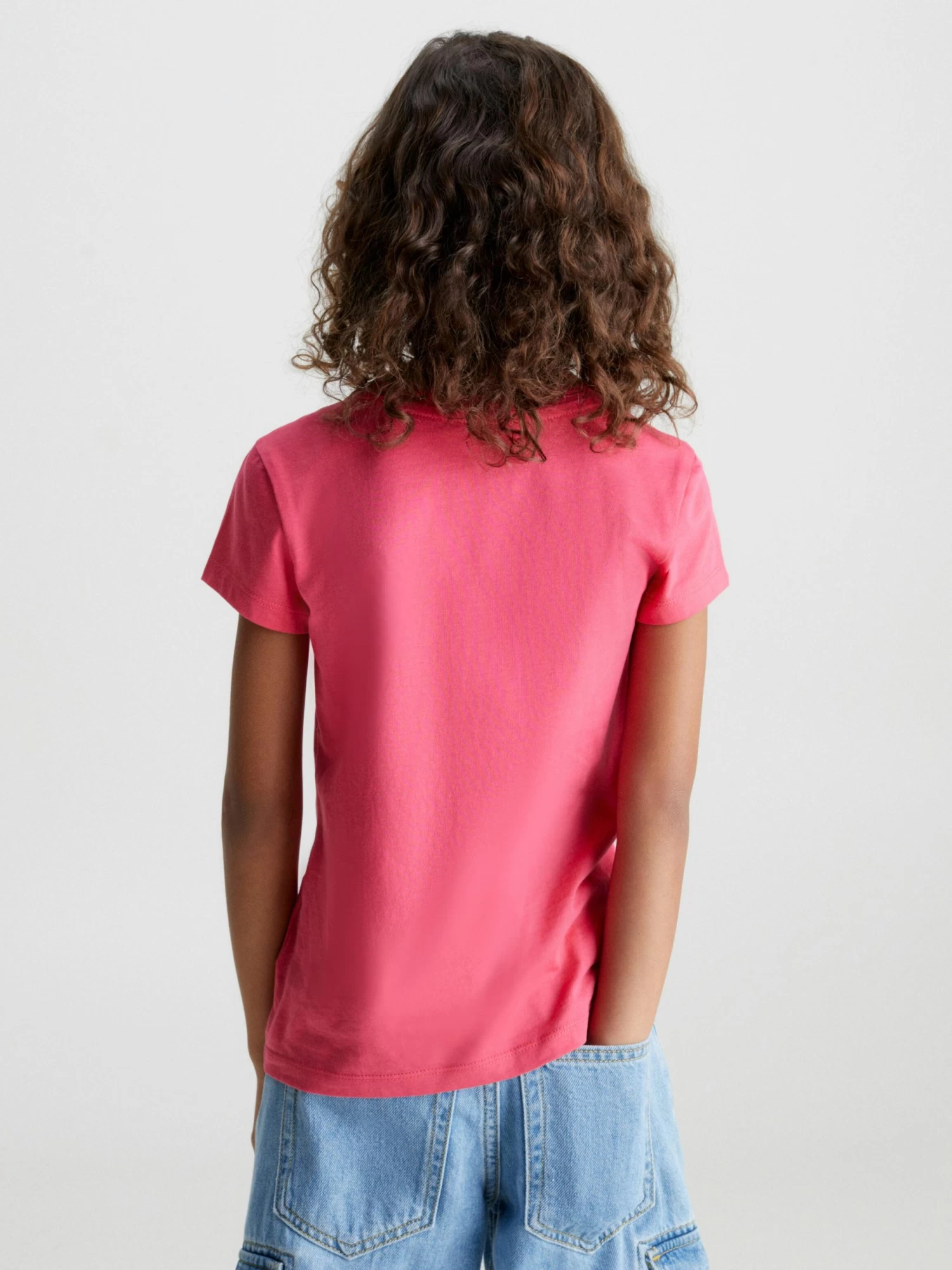 Calvin Klein Girls 4-7 Slim Cotton T-Shirt - Image 3