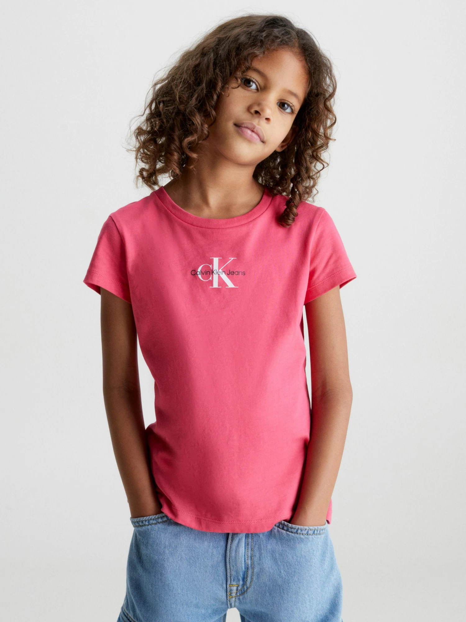 Calvin Klein Girls 4-7 Slim Cotton T-Shirt - Image 2