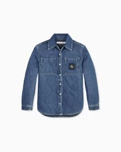 Calvin Klein Girls 8-16 Quilted Denim Jacket