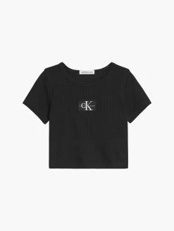 Calvin Klein Girls 8-16 Ribbed Logo T-shirt