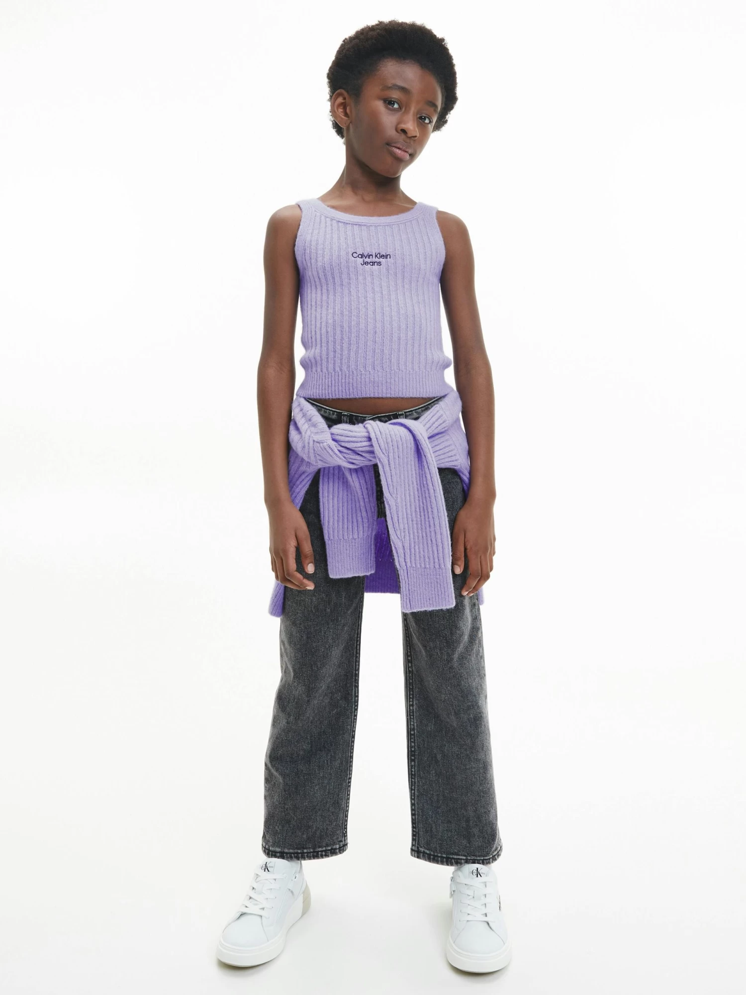 Calvin Klein Girls 4-7 Ribbed Knit Top - Image 5